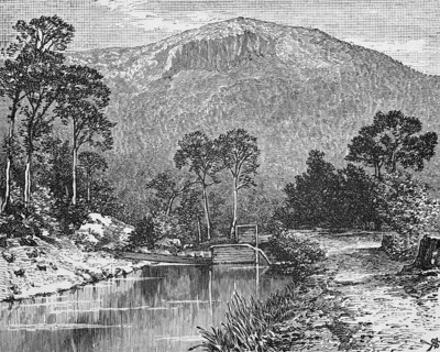Mount Wellington, around 1870, Tasmania, Australasia, digital reproduction of a historical model