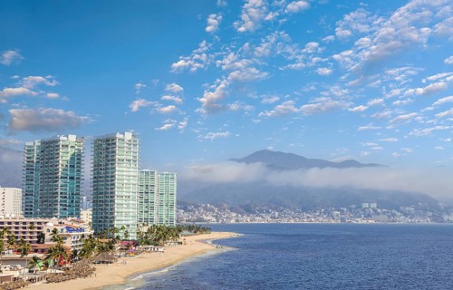 Puerto Vallarta vacation, Mexico. Scenic ocean and beach views of Nuevo Puerto Vallarta