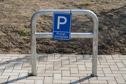 Private car park sign, Dortmund, North Rhine-Westphalia, Germany
