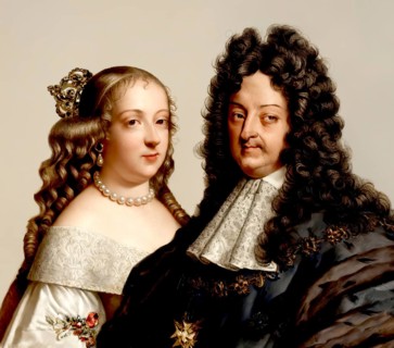 Louis XIV, 1638-1715, Louis the Great, Sun King, Ludwig XIV, King of France and his first wife,