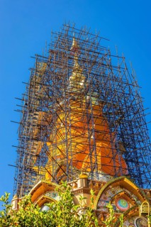 Fully equipped main pagoda, Buddhist temple complex Wat Phra That Sorn Kaew, Phetchabun province,