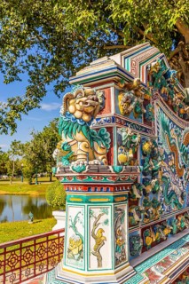 Monument with Chinese motifs, Thai King's Summer Palace, Bang Pa-In, near Ayutthaya, Thailand