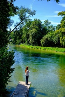 An der Alz, Flußschleife, Altenmarkt an der Alz, Chiemgau, Upper Bavaria, Bavaria, Germany