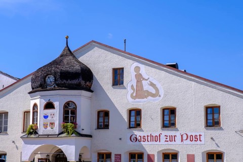 Gasthaus zur Post, Altenmarkt an der Alz, Chiemgau, Upper Bavaria, Bavaria, Germany