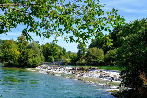 Alz, Laufenauer Wehr, Altenmarkt an der Alz, Chiemgau, Upper Bavaria, Bavaria, Germany