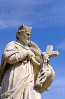 St. Nepomuk, Statue an der Alz, Altenmarkt an der Alz, Chiemgau, Upper Bavaria, Bavaria, Germany