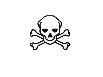 Dangerous goods sign skull with crossed bones, exemption