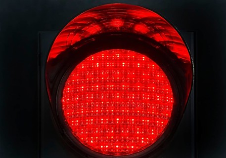 red traffic light, Bonn, North Rhine-Westphalia, Germany