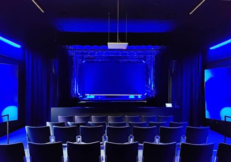 Blank hologram Theater Holo-Voices, communication with eyewitness holograms of concentration camp