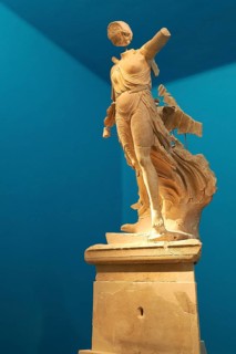 The Nike of Paionios, statue of the goddess of victory Nike from Parisian marble, fragment of an