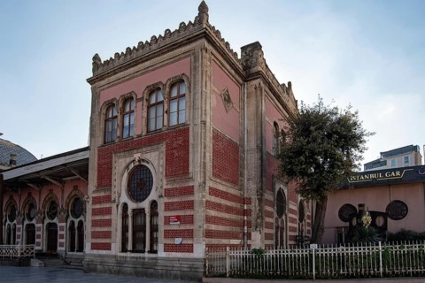 Istanbul, Turkey 10th November 2022 The historical architecture of Turkish railways building