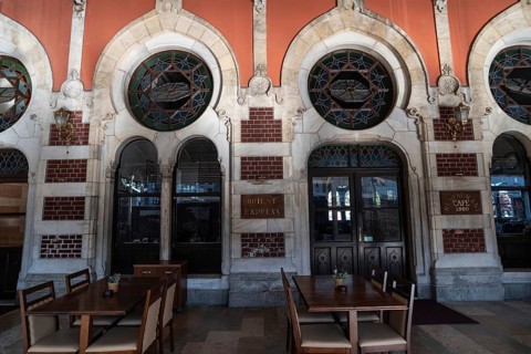 Istanbul, Turkey 10th November 2022 The famous Orient Express cafe and restaurant at Sirkeci train