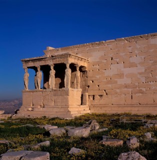 Erechteion, Korenhalle, Acropolis, general view from the south, Athens, Greece