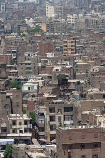 Cityscape view of Cairo, the crowded capital of Egypt a sprawling metropolis beside the River Nile