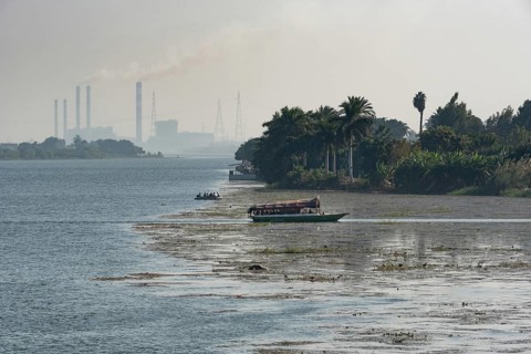 Qanater, Nile Delta. Egypt. December 18th 2022 A hazy polluted air view from the El Qanater
