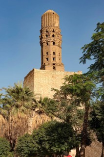Minaret of historic Mosque of al-Hakim, known as Al-Anwar, named after Al-Hakim bi-Amr Allah.