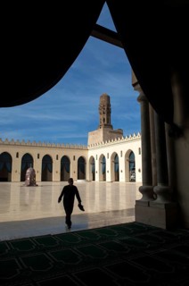Cairo, Egypt. December 18th 2009 The Fatimid Mosque of Al Hakim bi Amr Allah, Islamic Cairo, Egypt