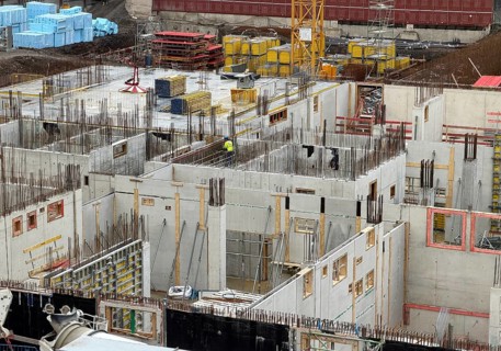 Large-scale construction site, replacement building for the NA complex, Ruhr-Universität Bochum,