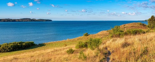 View over the lagoon landscape, Mönchgut Nature Reserve, Groß Zicker, Mönchgut Peninsula, Rügen