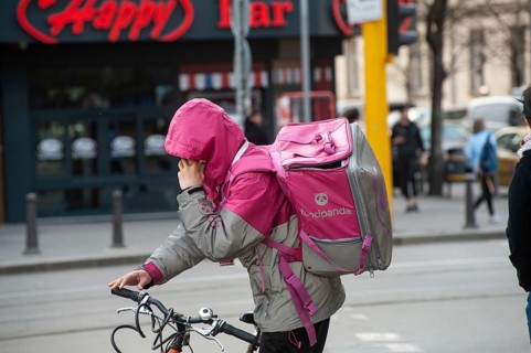 Sofia, Bulgaria. April 6th 2019 Foodpanda Food Delivery Service, Sofia, Bulgaria