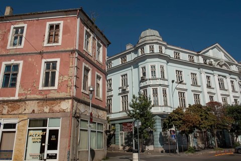 Varna, Bulgaria. September 7th 2020 Typical architecture of property in Varna city on the Black Sea