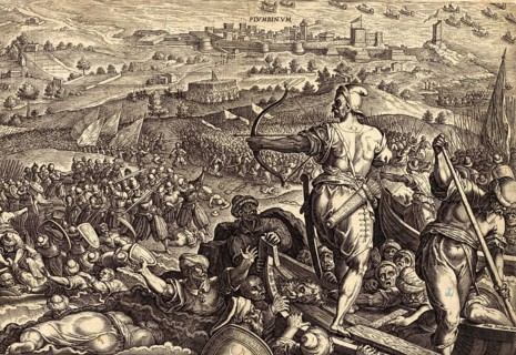 History of the Medici, Battle of Piombino, a historic event from the 16th century. The scene shows