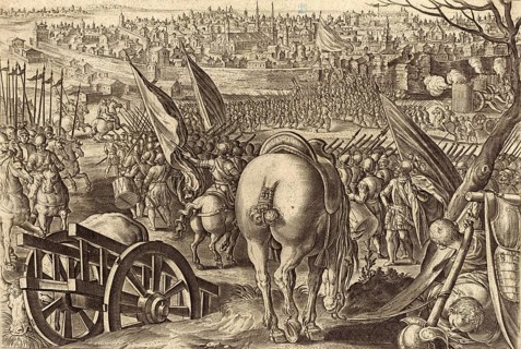 History of the Medici, Giovanni de' Medici leads imperial troops entering Milan through a breach in