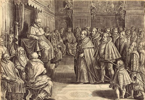 History of the Medici family, reception of Cosimo I de' Medici by Pope Pius V in the circle of the