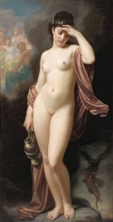 Hugues Merle (1822 to 1881), French painter: Hebe after the fall, Hebe Day-Dreaming, the Greek