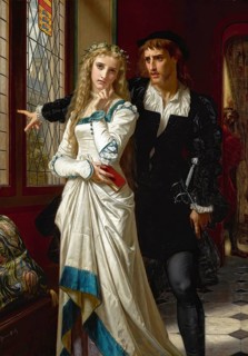 Hugues Merle (1822 to 1881), French painter: Hamlet And Ophelia (1873), Painting, Reproduction of