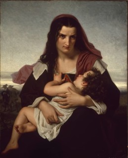 Hugues Merle (1822 to 1881), French painter: The Scarlet Letter (1861), The painting shows Hester