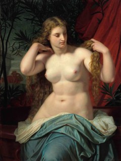 Hugues Merle (1822 to 1881), French painter: Bathsebee, Bathsheba is in the Jewish Tanakh and in
