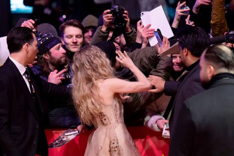 Amanda Seyfried with fans on the Red Carpet at the premiere of the film The Testament Of Ann Lee at