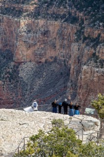 Grand Canyon National Park, Arizona. Visitors at the Trail View Overlook on the South Rim. The