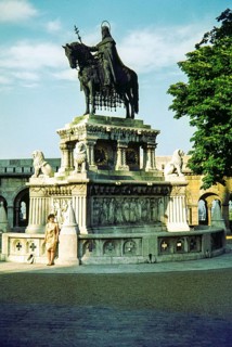 Equestrian Statue of Saint Stephen (Szent István szobor), a prominent landmark, Budapest, Hungary