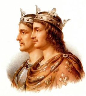 Louis the Younger or Louis III, 830/835-882, King of Saxony, and his elder brother Carloman,