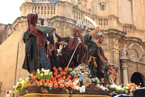 Sicily, Trapani, Good Friday mystery procession La Processione dei Misteri, during the procession