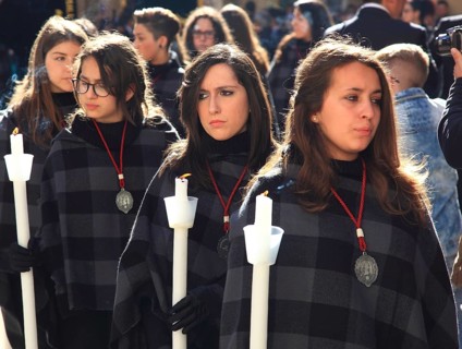 Sicily, Trapani, Good Friday mystery procession La Processione dei Misteri, groups accompany the