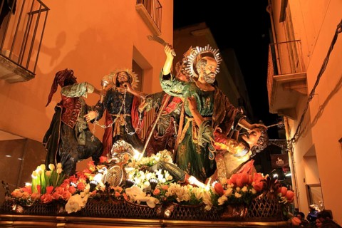 Sicily, old town of Trapani, Good Friday mystery procession La Processione dei Misteri, procession
