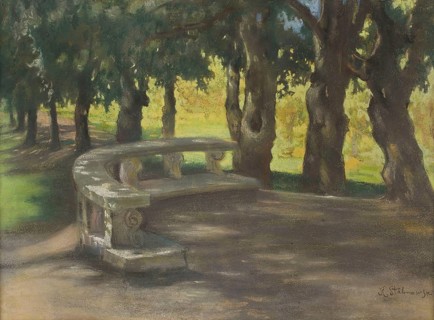 Kazimierz Stabrowski (b. 21 November 1869, d. 10 June 1929 in Garwolin), Polish painter: Oak lane
