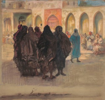 Kazimierz Stabrowski (b. 21 November 1869, d. 10 June 1929 in Garwolin), Polish painter: Street