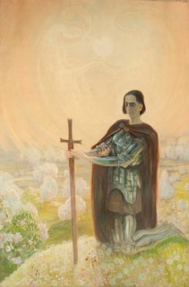 Kazimierz Stabrowski (b. 21 November 1869, d. 10 June 1929 in Garwolin), Polish painter: Prayer at