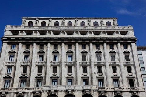INPS building Istituto Nazionale della Previdenza Sociale, Italian Social Insurance Institution, in