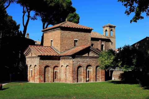 Mausoleum of Galla Placidia, originally built as a funerary chapel for Galla Placidia, the daughter