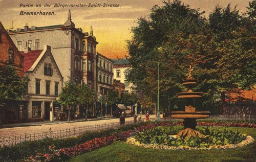 Historical postcard around 1900, Bremerhaven, Germany, reproduction of a postcard, historical