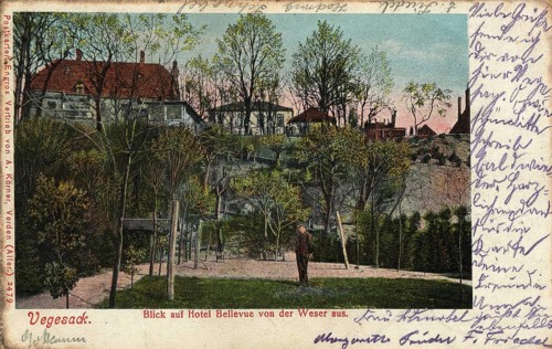 Historical postcard around 1900, Vegesack, a district of Bremen, Germany, reproduction of a