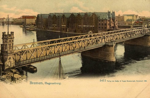 Historical postcard around 1900, Bremen, Hagensburg, Germany, reproduction of a postcard,