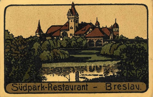 Historical postcard around 1900, Breslau, Südpark, today Wroclaw, Lower Silesia, Poland,
