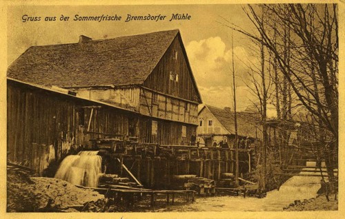 Historical postcard around 1900, summer holidays Bremsdorfer Mühle, Oder-Spree district,