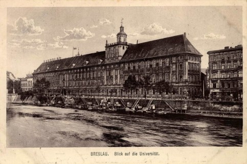 Historical postcard around 1900, Breslau, University, today Wroclaw, Lower Silesia, Poland,